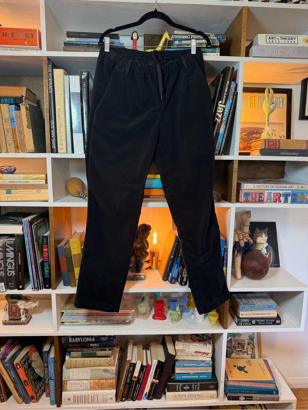 Oak And Fort Men's Black Corduroy Casual Drawstring Pants
